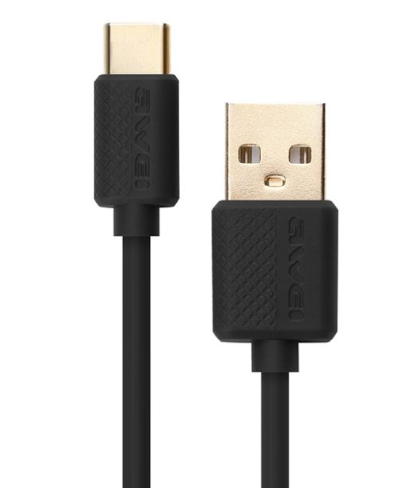 Awei CL-89 USB A to Type-C charging cable, 1.0M long, made of durable TPE material, designed for fast 2.1A charging.